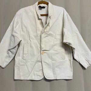 Vintage Organically Grown Women’s Corduroy Jacket Blazer Medium Cream Neutral